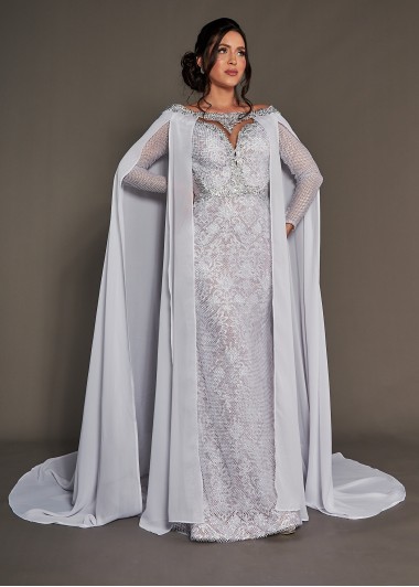 VESTIDO DE NOIVA DESIRÊ LONGO C/ CAPA SOB NUMERAÇÃO