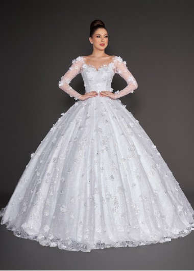 VESTIDO DE NOIVA BELLA LONGO SOB NUMERAÇÃO