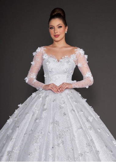 VESTIDO DE NOIVA BELLA LONGO SOB NUMERAÇÃO