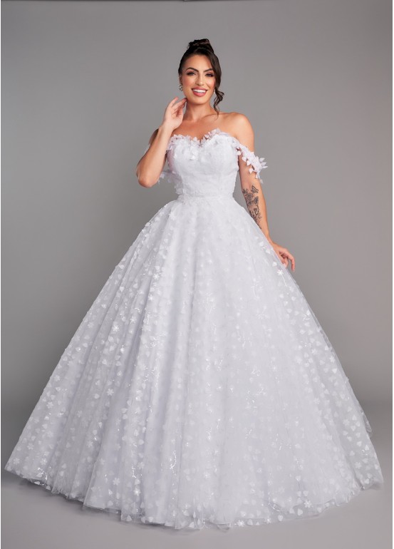 VESTIDO DE NOIVA BIANCA LONGO SOB NUMERAÇÃO