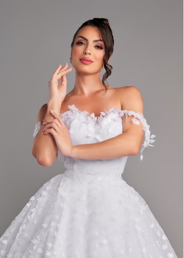 VESTIDO DE NOIVA BIANCA LONGO SOB NUMERAÇÃO