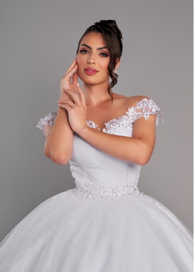 VESTIDO DE NOIVA CAROL LONGO SOB NUMERAÇÃO