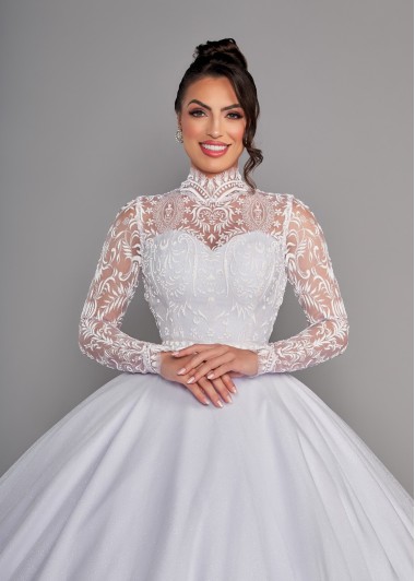 VESTIDO DE NOIVA POLIANA LONGO SOB NUMERAÇÃO