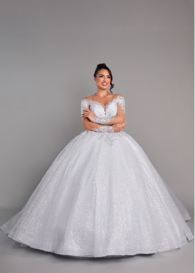 VESTIDO DE NOIVA TIFFANY LONGO SOB NUMERAÇÃO