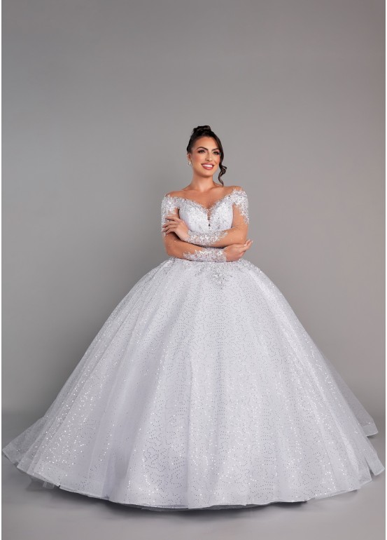 VESTIDO DE NOIVA TIFFANY LONGO SOB NUMERAÇÃO