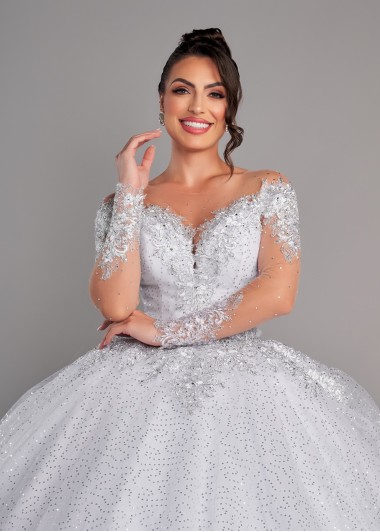 VESTIDO DE NOIVA TIFFANY LONGO SOB NUMERAÇÃO